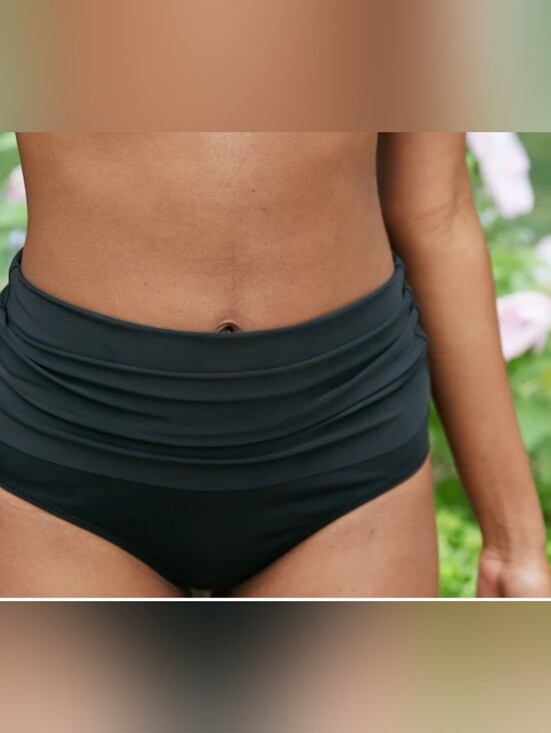 aerie Other - NWT Black Fold Over High Waisted Full Coverage Bikini Bottoms Sz M